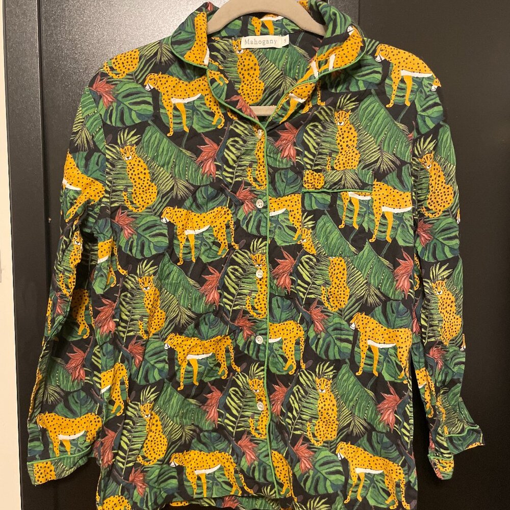 Mahogany Jungle Theme Pajama (PJ) Set (Long Sleeves and Pants) in Size US Small